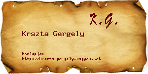 Krszta Gergely névjegykártya